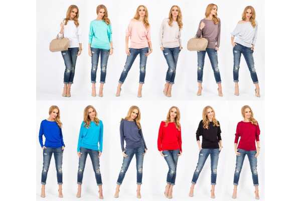 Damen Longshirt langarm Bluse mit Fledermausärmel Top;