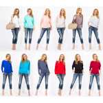 Damen Longshirt langarm Bluse mit Fledermausärmel Top;