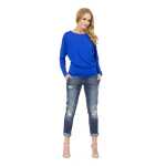 Damen Longshirt langarm Bluse mit Fledermausärmel Top;
