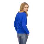 Damen Longshirt langarm Bluse mit Fledermausärmel Top;