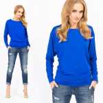 Damen Longshirt langarm Bluse mit Fledermausärmel Top;