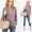 Damen Longshirt langarm Bluse mit Fledermausärmel Top;