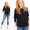 Damen Longshirt langarm Bluse mit Fledermausärmel Top;