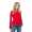 Damen Longshirt langarm T-Shirt mit Brusttasche ; Rot/M/L 38/40