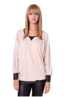 Damen Sweatshirt Shirt Pullover Pulli Oversized Langarm Tunika Bluse;