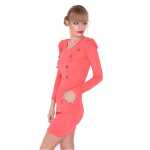Damen Military Kleid mit Puffärmeln Gr. S/M,