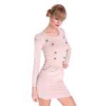 Damen Military Kleid mit Puffärmeln Gr. S/M,