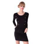 Damen Military Kleid mit Puffärmeln Gr. S/M,