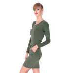 Damen Military Kleid mit Puffärmeln Gr. S/M,