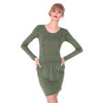 Damen Military Kleid mit Puffärmeln Gr. S/M,