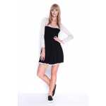 Damen Kleid Dress Glockenschnitt Skaterkleid Langarm Minikleid 2 farbig;S/M