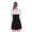 Damen Kleid Dress Glockenschnitt Skaterkleid Langarm Minikleid 2 farbig;S/M