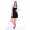 Damen Kleid Dress Glockenschnitt Skaterkleid Langarm Minikleid 2 farbig;S/M