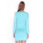 Damen Minikleid Wickelkleid V-Ausschnitt;