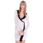 Damen Minikleid Wickelkleid V-Ausschnitt;