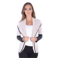 Damen Cardigan mit PU-Ärmeln Bolero; Gr. S/M;