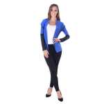 Damen Cardigan mit PU-Ärmeln Bolero; Gr. S/M;