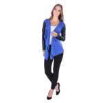 Damen Cardigan mit PU-Ärmeln Jacke Bolero;