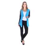 Damen Cardigan mit PU-Ärmeln Jacke Bolero;