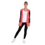 Damen Cardigan mit PU-Ärmeln Jacke Bolero;