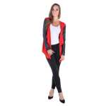 Damen Cardigan mit PU-Ärmeln Jacke Bolero;