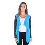 Damen Cardigan mit PU-Ärmeln Jacke Bolero;