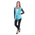 Damen Cardigan mit PU-Ärmeln Jacke Bolero;