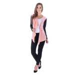 Damen Cardigan mit PU-Ärmeln Jacke Bolero;