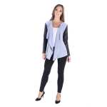Damen Cardigan mit PU-Ärmeln Jacke Bolero;