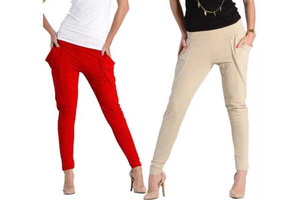 Damen Hose mit Taschen Pluderhose Sport & Freizeit Hose, S/M;