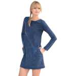 Damen Minikleid Trendy Kurzes Kleid Tunika Dress Longshirt Oberteill Langarm Pullover One Size in 3 Farben, Gr. 36 38 S M, 8145