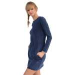 Damen Minikleid Trendy Kurzes Kleid Tunika Dress Longshirt Oberteill Langarm Pullover One Size in 3 Farben, Gr. 36 38 S M, 8145