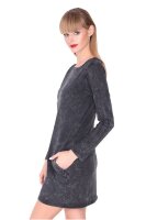 Damen Minikleid Trendy Kurzes Kleid Tunika Dress Longshirt Oberteill Langarm Pullover One Size in 3 Farben, Gr. 36 38 S M, 8145 Schwarz
