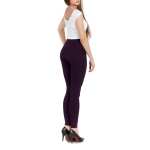 Damen Leggings Hoher Bund verschiedene Farben Baumwolle;