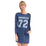 Damen Pullover Minikleid Dress Longshirt;S/M;