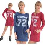 Damen Pullover Minikleid Dress Longshirt;S/M;