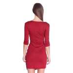 Minikleid mit Raffungen überlappender V-Ausschnitt: