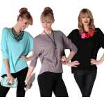 Longshirt Bluse Shirt mit Fledermausärmel TopGr. S/M;