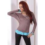 Longshirt Tunika mit Pailletten Top Gr. 36 38 S M, 5830
