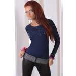 Longshirt Tunika mit Pailletten Top Gr. 36 38 S M, 5830