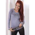 Longshirt Tunika mit Pailletten Top Gr. 36 38 S M, 5830
