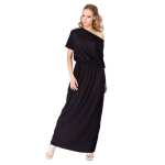 Damen Maxi-Kleid Lang Strandkleid Carmen-Ausschnitt