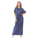 Damen Maxi-Kleid Lang Strandkleid Carmen-Ausschnitt
