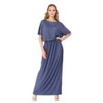 Damen Maxi-Kleid Lang Strandkleid Carmen-Ausschnitt