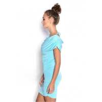 Damen Schulterfrei Tunika Kleid Dress Oberteil; S/M