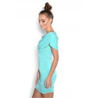 Damen Schulterfrei Tunika Kleid Dress Oberteil; S/M