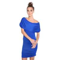 Damen Schulterfrei Tunika Kleid Dress Oberteil; S/M