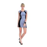 Longshirt Tunika Top Minikleid zweifarbig, S/M;