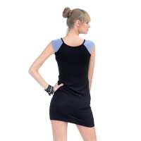 Longshirt Tunika Top Minikleid zweifarbig, S/M;