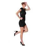 Damen Minikleid Wickelkleid mit Pünktchen V-Ausschnitt ;